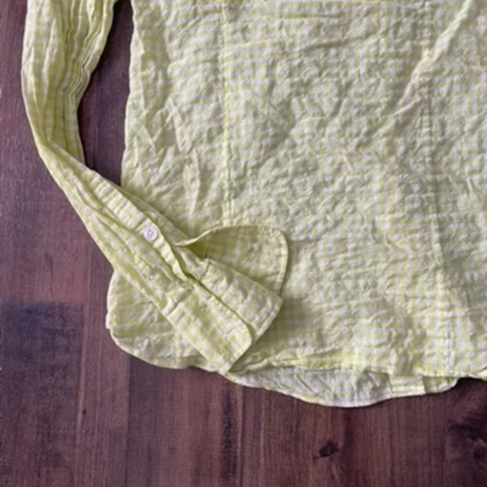 J.Crew 4T Yellow Gingham Button‎ Front Shirt Lightweight Cotton Top